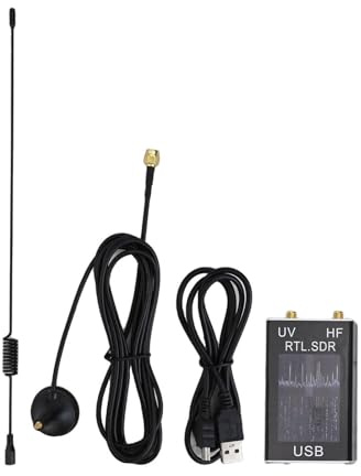 RTL-SDR - Ricevitore sintonizzatore USB con chipset R820T2 e RTL2832U, 100 kHz a 1,7 GHz HF VHF UHF Radio Scanner per Ham, onde corte, FM, DAB, ADS-B, NOAA Weather Satellite, compatibile con software