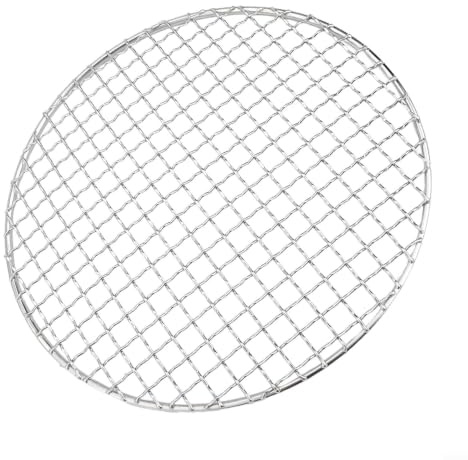 Stainless Steel Round BBQ Mesh Grill Net with Crossed Wire Mesh for Even Heat Distribution and Stable Food Holding on Fire Hole or Grill,grill rack(305MM)