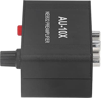 Bewinner Stereo-Kopfhörerverstärker 20 DB, Phono-Vorverstärker mit 3,5-mm-Cinch-Eingangsausgang, Tragbarer HiFi-NE5532-Soundsignalverstärker, Kompakter Vorverstärker aus Aluminiumlegierung für