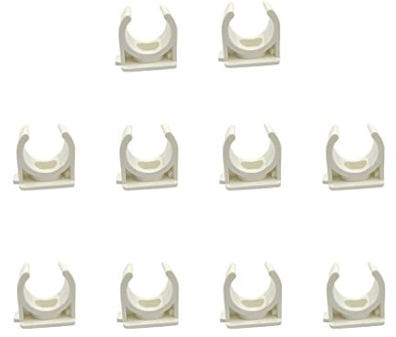 Sinmova 10PCS 20mm U Type Pipe Clamps Tubing Clips Conduit Fittings White