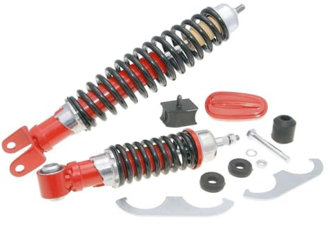 Kit di ammortizzatori Carbone Sport rosso/nero anteriore posteriore per VESPA 125 125cc 50 50cc Primavera