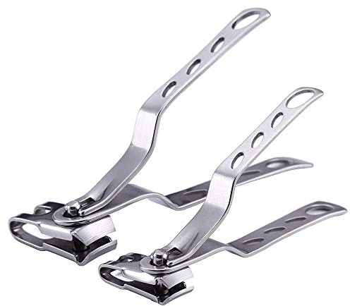 2 Pcs Stainless Steel Nail Clippers, 360 Degree Rotating Head Fingernail & Toenail Cutter Trimmer Tools for Personal Hand/Foot Care, Manicure and Pedicure
