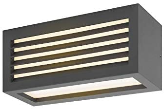 SLV BOX-L | LED Wandleuchte, Außenbeleuchtung von Wänden, Wegen, Eingängen, LED Strahler, Wand-Lampe aussen, Aussenleuchte LED, Gartenlampe, Wege-Leuchte | anthrazit, IP44, LED Inside, 3000K, 600lm