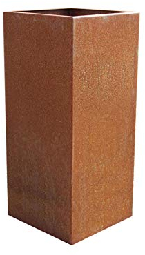VIVANNO Blumenkübel Pflanzkübel Pflanzsäule Cortenstahl Metall Eckig Block, Rostbraun (40x40x100 cm)