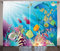 ABAKUHAUS Unterwasser- Rustikaler Gardine, Fischarten im Meer, Schlafzimmer Kräuselband Vorhang mit Schlaufen und Haken, 280 x 260 cm, Mehrfarbig Meerblau