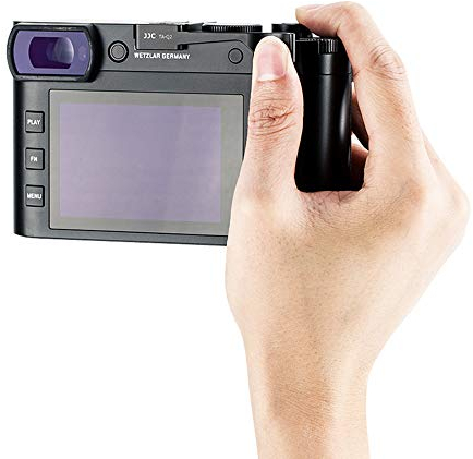 JJC Blitzschuh-Daumengriff Metall-Blitzschuh-Daumenauflage für Leica Q2 DSLR-Kamera-Handgriff, Daumen nach oben Griffe, bessere Balance und Griffigkeit – Silber