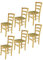t m c s Tommychairs - 6er Set Stühle Venice für Küche und Esszimmer, robuste Struktur aus lackiertem Buchenholz im Farbton Naturfarben und Sitzfläche aus Stroh