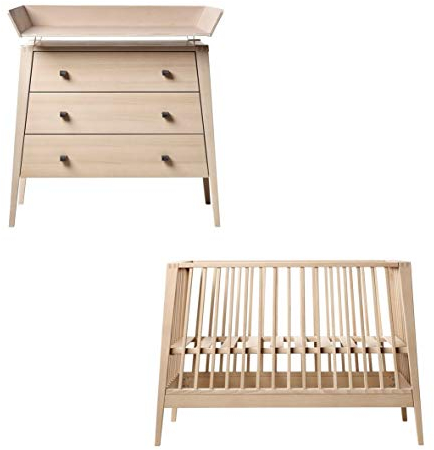 Linea by Leander Wickelkommode Buche + Babybett Buche ohne Matratze