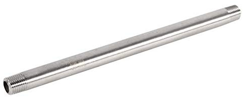 Raccord de tuyau, 1 raccord de tuyau en acier inoxydable SS304 mâle x filetage mâle raccord de tuyau 200 mm BSP 1/4 1/2 3/4 1 en acier inoxydable 304 (1/4'')