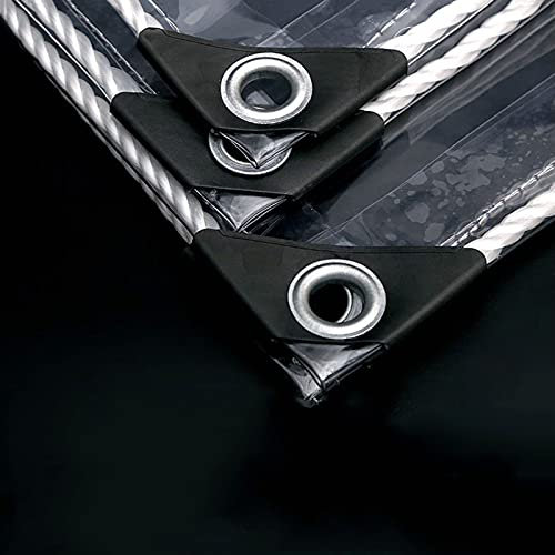 KOOEIN Wasserdicht Transparent Schwerlast Plane,PVC Universalplane,terrassenisolationsplanen,reißfeste Plane,regensicheres Außendach, 365 G/m²,4x4m/13.1x13.1ft