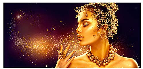 marca generica Goldene Sexy Nackte Frauen Ölgemälde auf Leinwand Poster und Drucke Wandkunst Bild für Wohnzimmer Dekor Ungerahmt-40X80cm