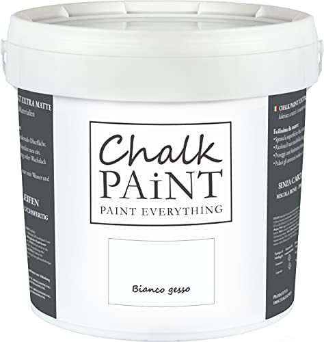 CHALK PAINT Everything Bianco Gesso 5 litri - SENZA CARTEGGIARE Colora Facilmente Tutti i Materiali 5 l (Confezione da 1)