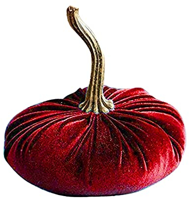 MILAX Deko Kürbis Samt Handgemachte Wohnkultur Samt-Kürbisse Tischdekoration Herbst Halloween Dekoration mit Exquisiten Super Weicher Samt KüRbis Dekor (rot, ONE Size)