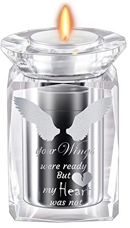 ERWEI Klein Urne Hund Mensch Urne Cremation Asche Kerzenhalter Erinnerungsgeschenk Gedenklicht Grabstein Hund Kristallglas Andenken Teelichtglas Haustiere Haustiere Memorials Grablicht