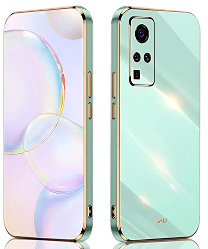 ILING Coque pour Vivo X51 5G Case,Silicone Coloré,Protégez la Caméra,Étui Ultra-Fin Antichoc pour Femme (Vert)