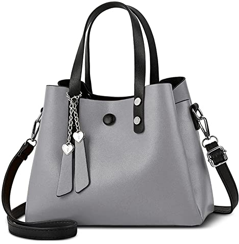 DORRISO Damen Handtasche Mode Ornamente Umhängetasche Abnehmbarem Schulterriemen Reisen Casual Elegantes Top Griff Design Tasche für FrauenGrau