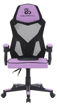 NEWSKILL Eros Silla Gaming ergonómica con Respaldo de Malla, Asiento Acolchado y Base metálica - Color Morado