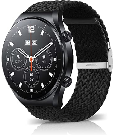 MiRowy Correa de Nylon 22mm para Xiaomi Watch S4/S4 Sport/S3/S1 Pro/2/2 Pro/Mi S1/S1 Active, Pulsera Trenzada para Redmi Watch 5 Active/5 Lite - Negro