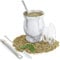 9Oz Yerba Mate Cup, Yerba Mate Gourd Set-Stainless Steel Modern Mate Cup, 2 Bombilla Mate Straws, Cleaning Brush and BPA Free Lid, Double-Walled and Hot&Cold Drink, Mate Gourd for Mate Tea, Coffee