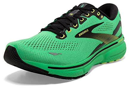 Brooks Ghost 15 Neutral - Tenis de Correr para Hombre, Verde/Negro/Verde Afilado, Talla 10.5 M, Verde/Negro/Verde Afilado, 44.5 EU