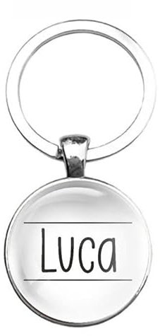 Schlüsselanhänger Glas - Luca, silberfarben