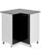 Belini Unterschrank Küche, Küchenunterschrank 90 cm Breite. SNP Küchenunterschrank mit Arbeitsplatte. Eckschrank Küche mit 1 Tür, Schwarz Hochglanz