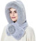 YEKEYI Damen-Winter-Schal, Kopfwärmer für Snowboarding, Strick, Skimütze, Sturmhaube, Strickmütze, Totenkopfmütze, Beanie-Mütze, grau, 58