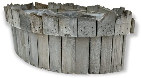 DARO DEKO Holz Blumentopf mit Einsatz grau Schiff 38 x 15cm Pflanzschale bepflanzen Pflanz-Gefäß
