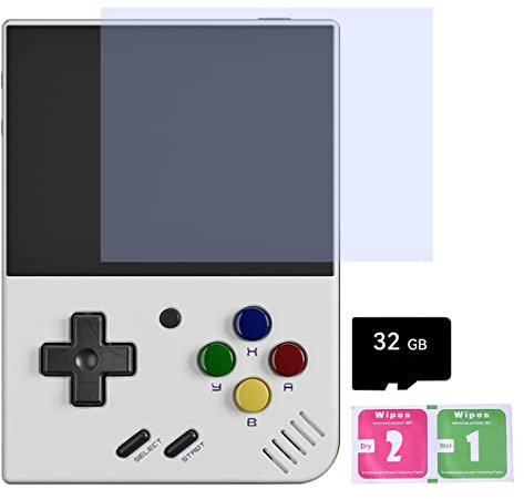 Miyoo Mini Plus Handheld Game Console, 3.5-Inch Retro Emulator Console Built-In 5000 Games, Support Wi-Fi Battle, Open-Source Emulators, Cortex-A7 Processor(32G White)