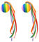 NAUZE 2 Pieces Colorful Long Ribbon Rainbow Ball Car Antenna Topper Streamer Ball Foam Aerial Ball Decorative