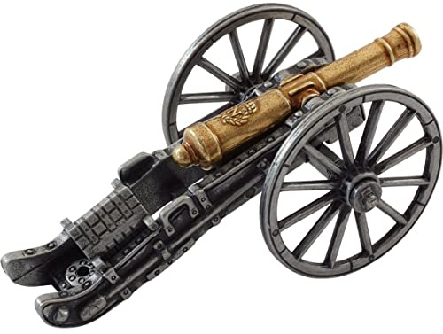 Denix Kleine Französische Gribeauval Kanone Napoleon Zamak Gold-Silber 11cm SCULPTURE Kanonensculptur