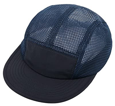 Clakllie Herren Mesh Baseball Cap 5 Panel Flat Brim Trucker Hats Sommer Atmungsaktiv Kühlend Sport Hut Leichte Papa Hut, S-asbh02-marineblau, Einheitsgröße