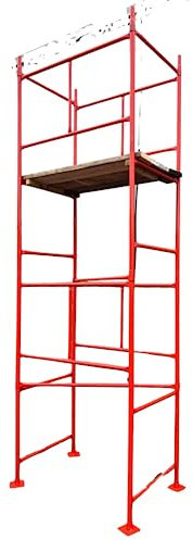 HILL TOP FABRICATIONS CO (1998) LTD - Scaffolding Tower with Scaffolding Boards 4.2 Meters (14') Working Height 4x2'6 Base Size. Steel & Polyester Powder Coated (PPC) High Quality Durable Finish.
