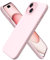 ORNARTO Compatible with iPhone 15 Case 6.1, Slim Liquid Silicone 3 Layers Full Covered Soft Gel Rubber 15 iPhone Case Cover 6.1 inch-Pink
