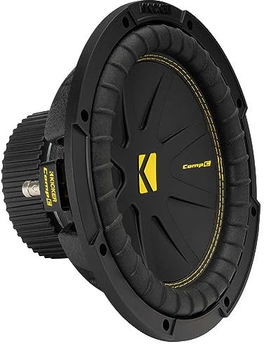 KICKER CompC 10(25cm) Subwoofer|50CWCS104|SVC 4-ohm|500 Watts Peak|250 Watts RMS|Forced-Air Cooling|Increased Excursion|Car,Truck, SUV, UTV