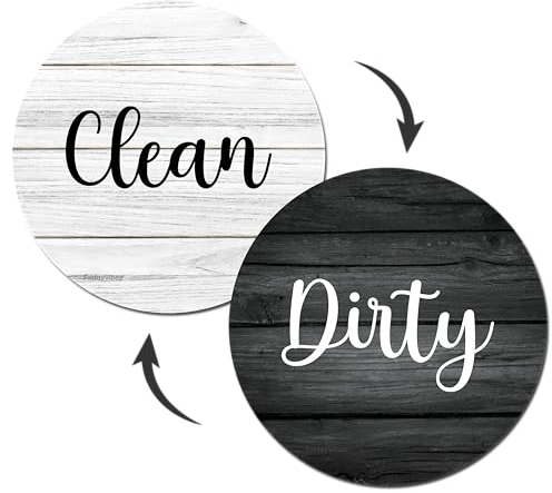 Dishwasher Magnet Clean Dirty Sign Strong Clean and Dirty Magnet for Dishwasher, Universal Dirty or Clean Dishwasher Magnet Indicator Non/Scratch, Clean/Dirty Rustic Farmhouse Dish Wash Sign Magnet