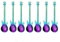 Yuehuamech Gitarre Löffel 7pcs Gitarre Kaffee Teelöffel Edelstahl Niedlich Tee Schaufel Rühren Mischen Zucker Dessert Marmelade Eiscreme Milchshake Löffel