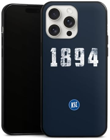Slim Case extra dünn kompatibel mit Apple iPhone 15 Pro Max Silikon Handyhülle schwarz Hülle Karlsruher SC Bundesliga KSC