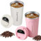 2 Stücke Kaffeebecher to go, LED Touchscreen Temperaturanzeige 510ml Thermobecher, BPA Free Doppelwandig Isoliert Autobecher, Thermobecher Edelsthal für unterwegs Wasser, Kaffee und Tee (weiß + rosa)