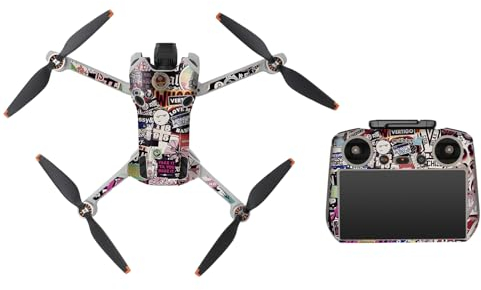 Kimyoaee Mini 4 Pro Skin Aufkleber für DJI Mavic Mini4 Pro Kamera Drohne Quadcopter Body Arm RC2 Fernbedienung Komplettes Set Aufkleber Wrap Zubehör Wasserdicht