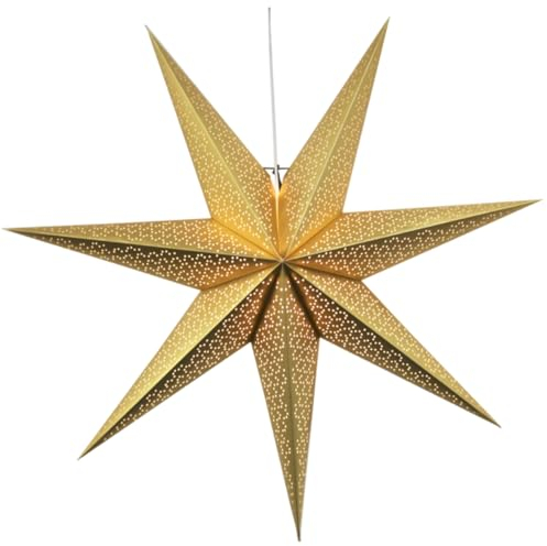 XXL Weihnachtsstern Stern hängende Weihnachtsdeko - Ø 100 cm - Papier - Gold - 6 Stück
