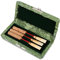 Oboe-Rohretui-Box, Holz-Seidenstoffbezug, Reed-Etui-Halter, Aufbewahrungsbox für 3 Stück Oboe-Rohre