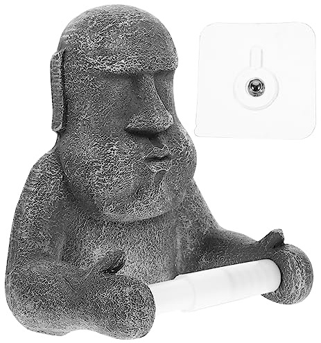 JOINPAYA Moai Statue Toilettenpapierhalter Aus Resin Papierrollenhalter Für Badezimmer Küchen-handtuchhalter Stabiles Aufstellmodell Für Haushalt Und Hotelgebrauch
