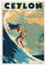 Ceylon – Vintage-Reiseposter in Sri Lanka, Zimmer, Wohnzimmer, Dekor, moderne ästhetische Wandkunst, Geschenk für Freunde, Bett, ungerahmt, 40 x 60 cm