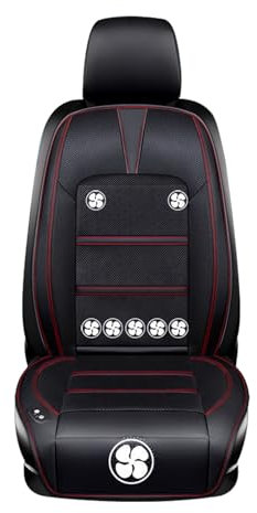 Funda De Asiento De Coche Transpirable Y Ventilada Con 8 Ventiladores, 3 Velocidades Para Comodidad De Refrigeración, Cojín De Asiento Ventilado Para Desplazamientos, Viajes Por Carretera black