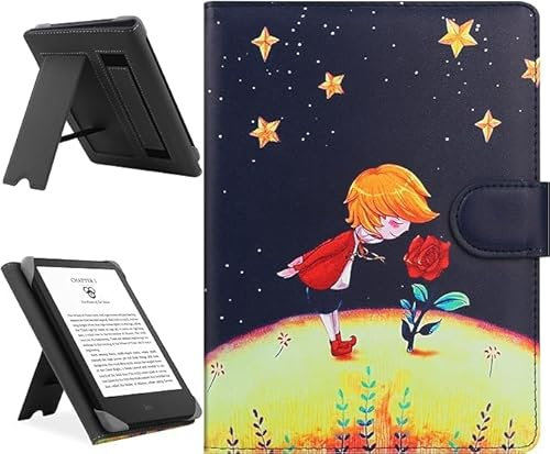 HoYiXi Custodia Universale Compatibile con 6-6.8'' Kobo/PocketBook/Tolino/Sony E-Book Reader 6.8'' Kindle Paperwhite/6 Nuovo Kindle 2022 & 2019/Kobo Clara HD/Kobo Clara 2E Cover con Stand,Principe.