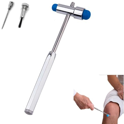 Neurologischer Reflexhammer,Medizinischer Neurologischer Hammer,Neuro Reflexhammer mit Doppel-Kunststoffkopf,Blau Medizinischer Reflexhammer für Hautreflexe und Oberflächenreaktionen Untersuchungen