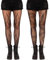 UILYNIU 2 Pares Medias de Rejilla Sexy Mujer Cintura Alta Elástico Cordón Pantimedias Semi Opacas Super Elásticas (2 Pares) (FR/ES, Letras, M, L, Regular)