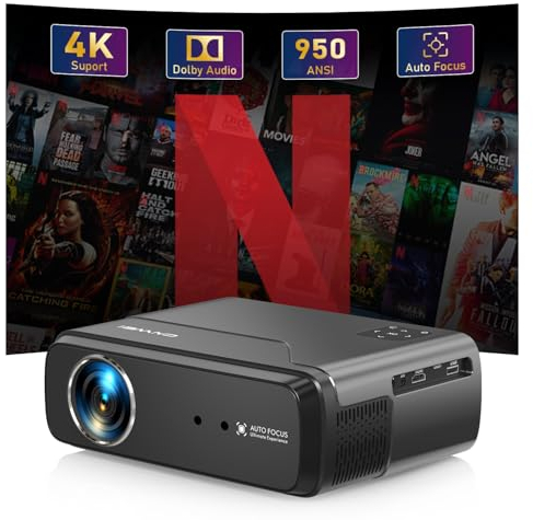 4K Beamer Google TV Ultra HD Smart Beamer 4K Heimkino mit HDMI ARC HDR10+ Netflix Licensed 1400 ANSI Led Video Tragbarer Projektor mit NFC Dolby Audio Autofokus Bluetooth5.4