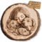 Foto Gravur auf Holz Geschenkidee Hochzeit Hochzeitstag für Mutter Papa und Paare, gedenktafel, Holzdeko, individuelle Geschenke, Holzscheibe, Personalisierte Baumscheibe, Bild (14-18cm)